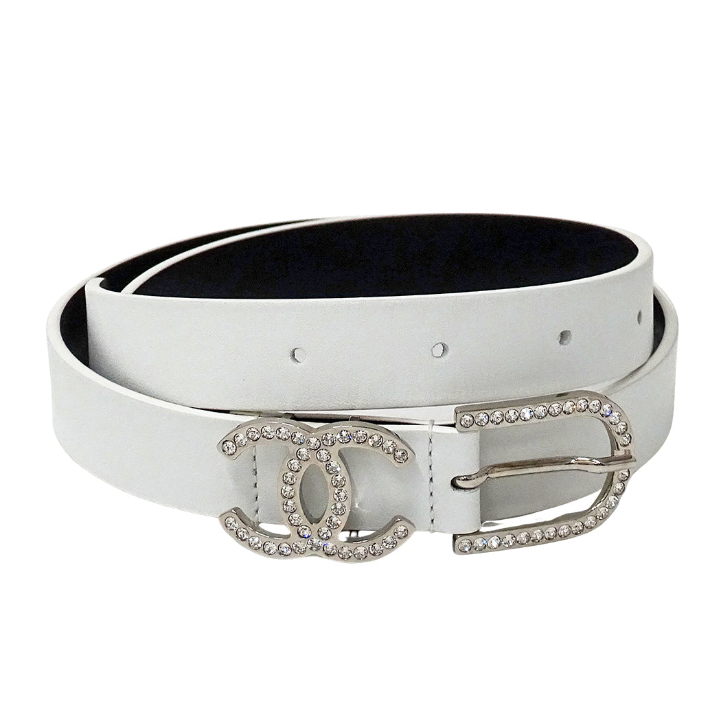 CHANEL シャネル ベルト ホワイト シルバー金具 レザー レディース 【中古】