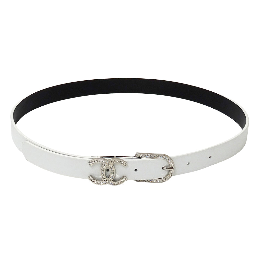 CHANEL シャネル ベルト ホワイト シルバー金具 レザー レディース 【中古】