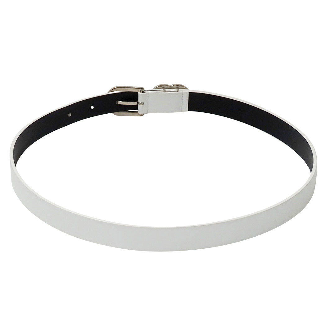 CHANEL シャネル ベルト ホワイト シルバー金具 レザー レディース 【中古】