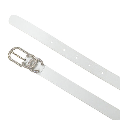 CHANEL シャネル ベルト ホワイト シルバー金具 レザー レディース 【中古】