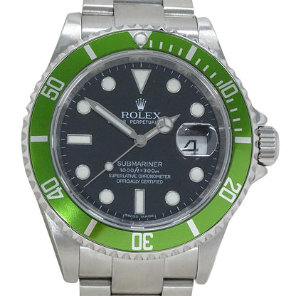 ROLEX ロレックス サブマリーナ デイト 16610LV M番メンズ 腕時計 自動巻き AT ステンレス グリーン 磨き済み【中古】