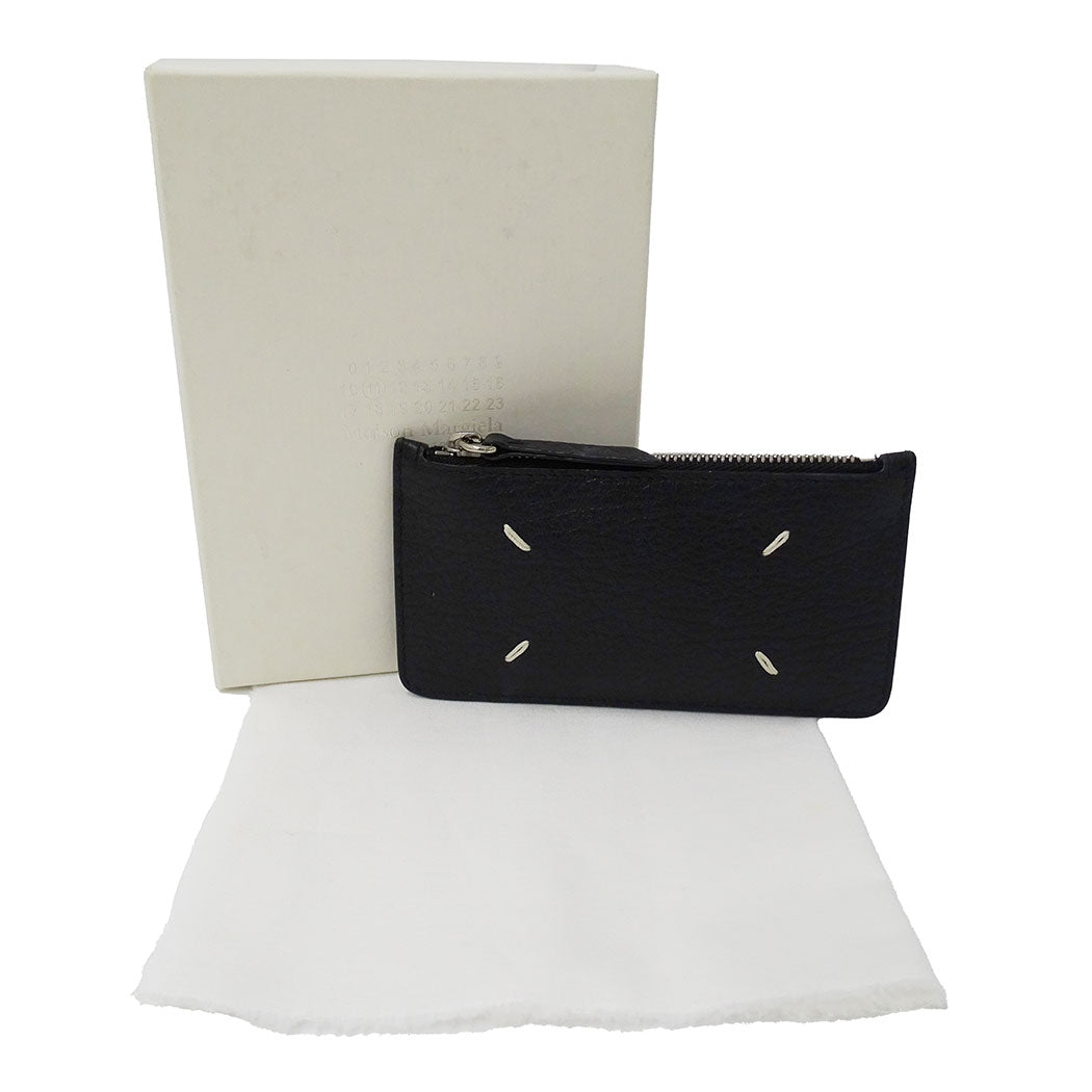 Maison Margiela メゾン マルジェラ コインケース 4ステッチ ブラック レザー レディース メンズ 【中古】