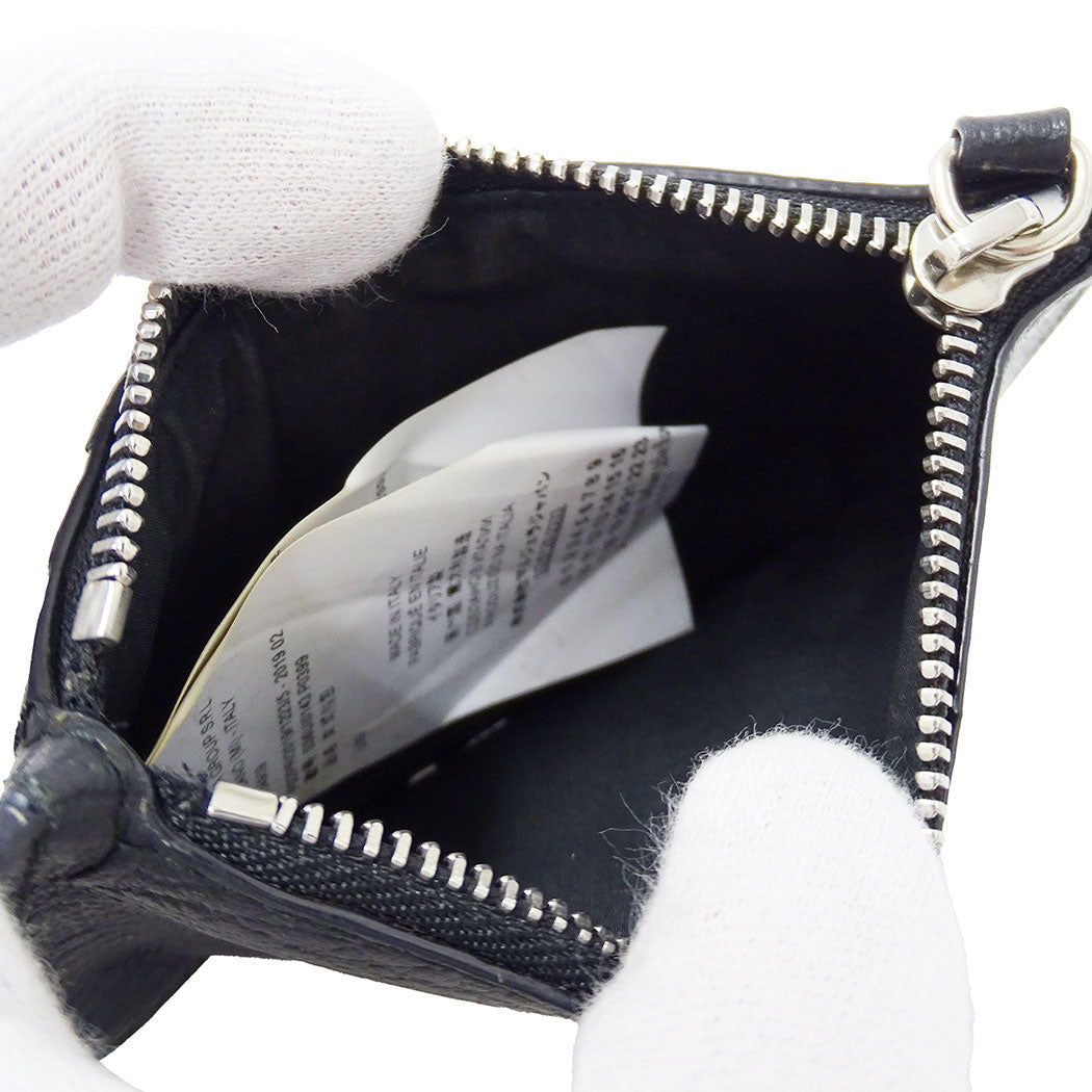 Maison Margiela メゾン マルジェラ コインケース 4ステッチ ブラック レザー レディース メンズ 【中古】