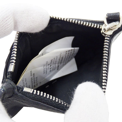 Maison Margiela メゾン マルジェラ コインケース 4ステッチ ブラック レザー レディース メンズ 【中古】