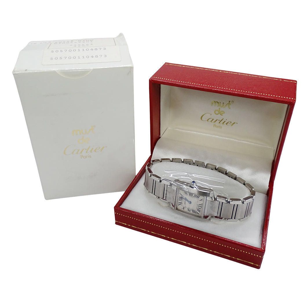 Cartier カルティエ タンクフランセーズ SM W51008Q3 レディース 腕時計 クオーツ QZ ステンレス 磨き済み 【中古】