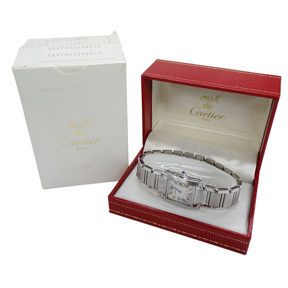 Cartier カルティエ タンクフランセーズ SM W51008Q3 レディース 腕時計 クオーツ QZ ステンレス 磨き済み 【中古】