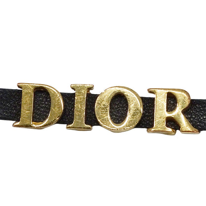 Dior ディオール ブレスレット レザー ブラック ゴールド レディース 【中古】