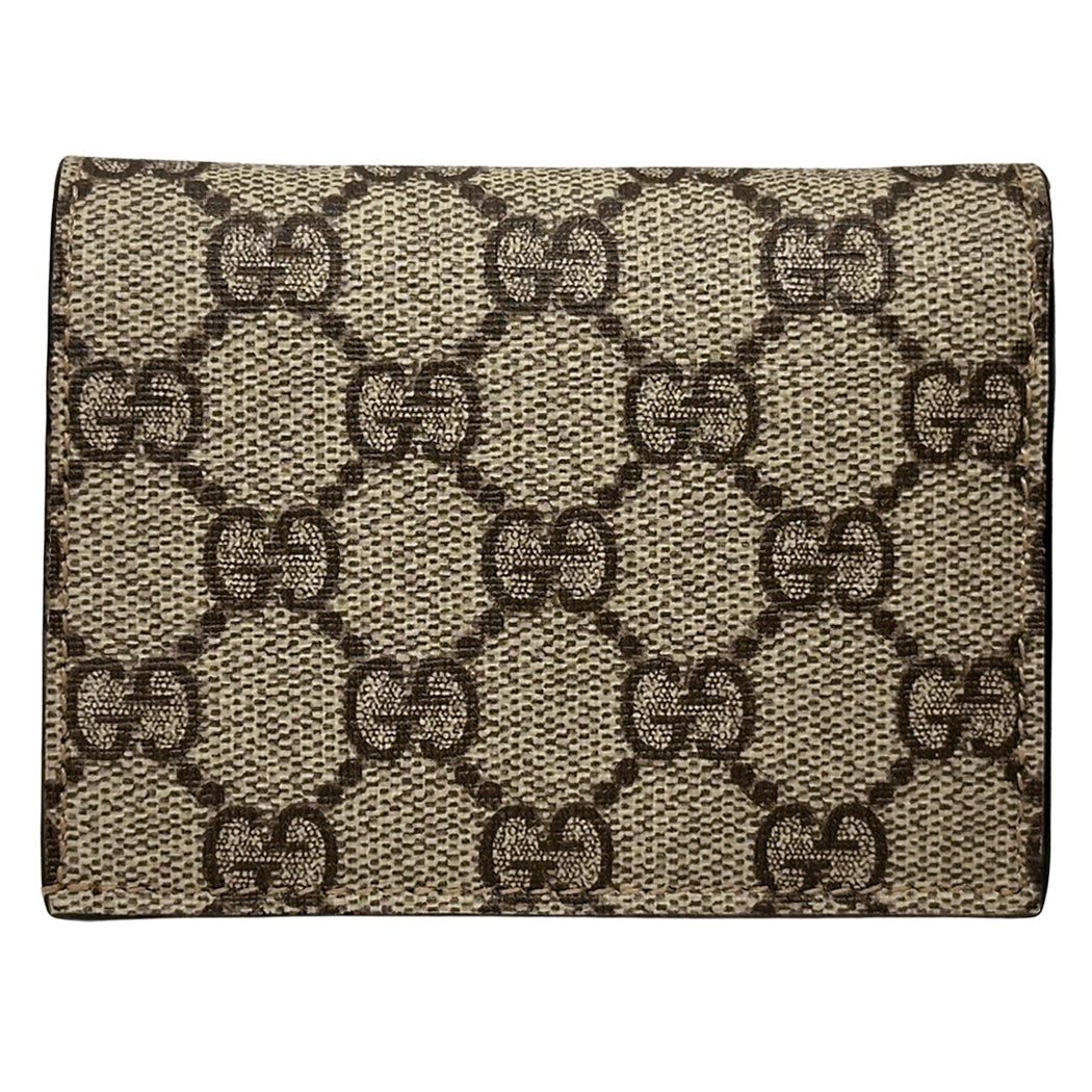 GUCCI グッチ 二つ折り財布 GGスプリーム ブラウン レッド ハート 648848 レディース 【中古】