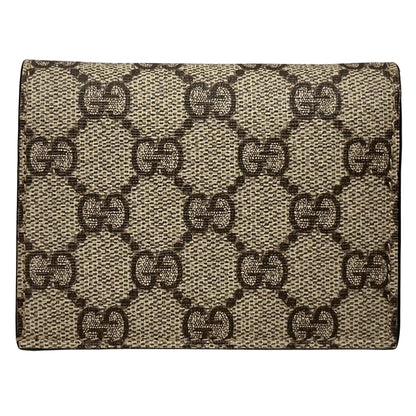 GUCCI グッチ 二つ折り財布 GGスプリーム ブラウン レッド ハート 648848 レディース 【中古】
