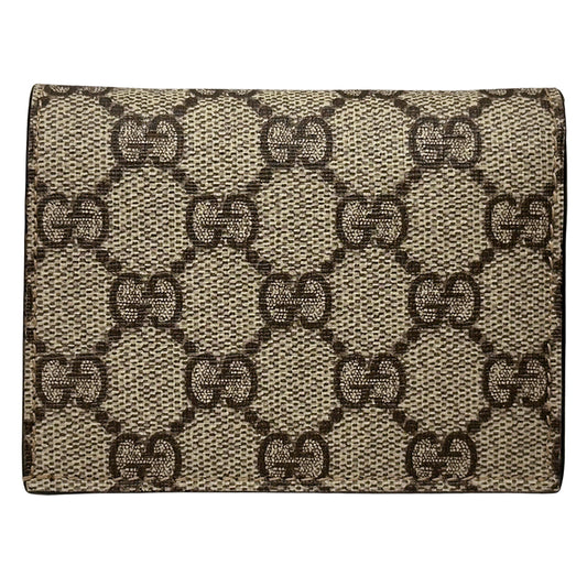 GUCCI グッチ 二つ折り財布 GGスプリーム ブラウン レッド ハート 648848 レディース 【中古】