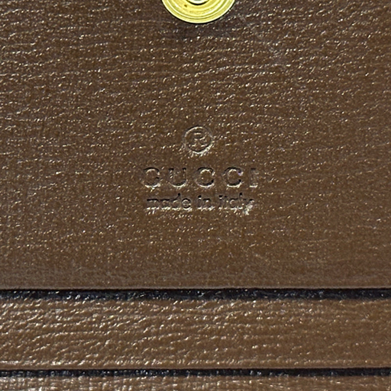 GUCCI グッチ 二つ折り財布 GGスプリーム ブラウン レッド ハート 648848 レディース 【中古】