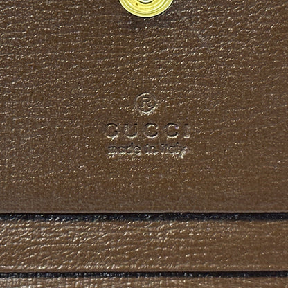 GUCCI グッチ 二つ折り財布 GGスプリーム ブラウン レッド ハート 648848 レディース 【中古】