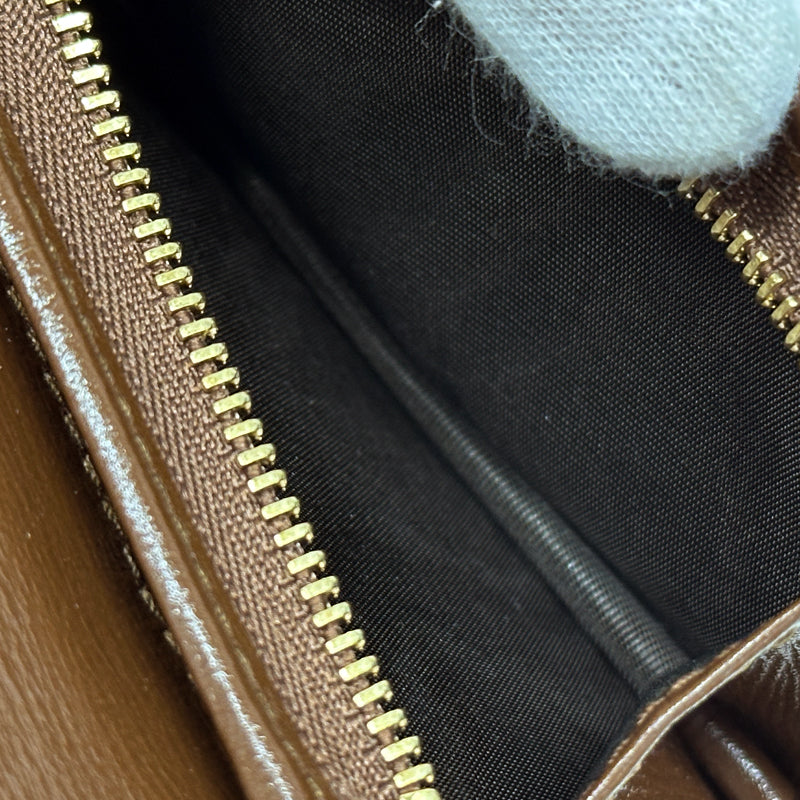 GUCCI グッチ 二つ折り財布 GGスプリーム ブラウン レッド ハート 648848 レディース 【中古】