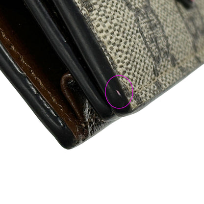 GUCCI グッチ 二つ折り財布 GGスプリーム ブラウン レッド ハート 648848 レディース 【中古】