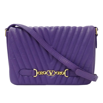Valentino Garavani ヴァレンティノ・ガラヴァーニ ショルダーバッグ パープル 紫色 レザー レディース 【中古】