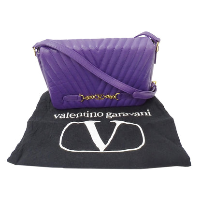 Valentino Garavani ヴァレンティノ・ガラヴァーニ ショルダーバッグ パープル 紫色 レザー レディース 【中古】