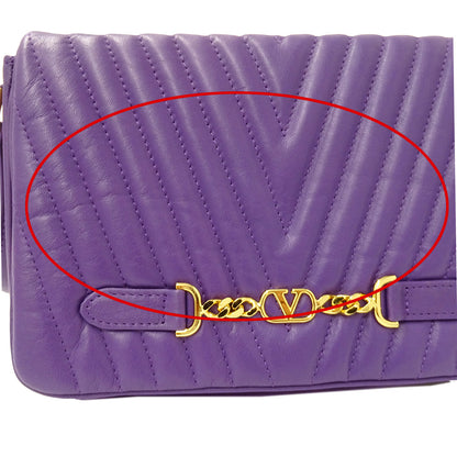 Valentino Garavani ヴァレンティノ・ガラヴァーニ ショルダーバッグ パープル 紫色 レザー レディース 【中古】