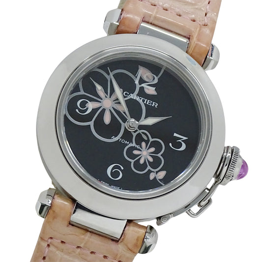 Cartier カルティエ パシャC ウィンターフラワー Ｗ3109699 レディース 腕時計 自動巻き SS レザー 磨き済み【中古】