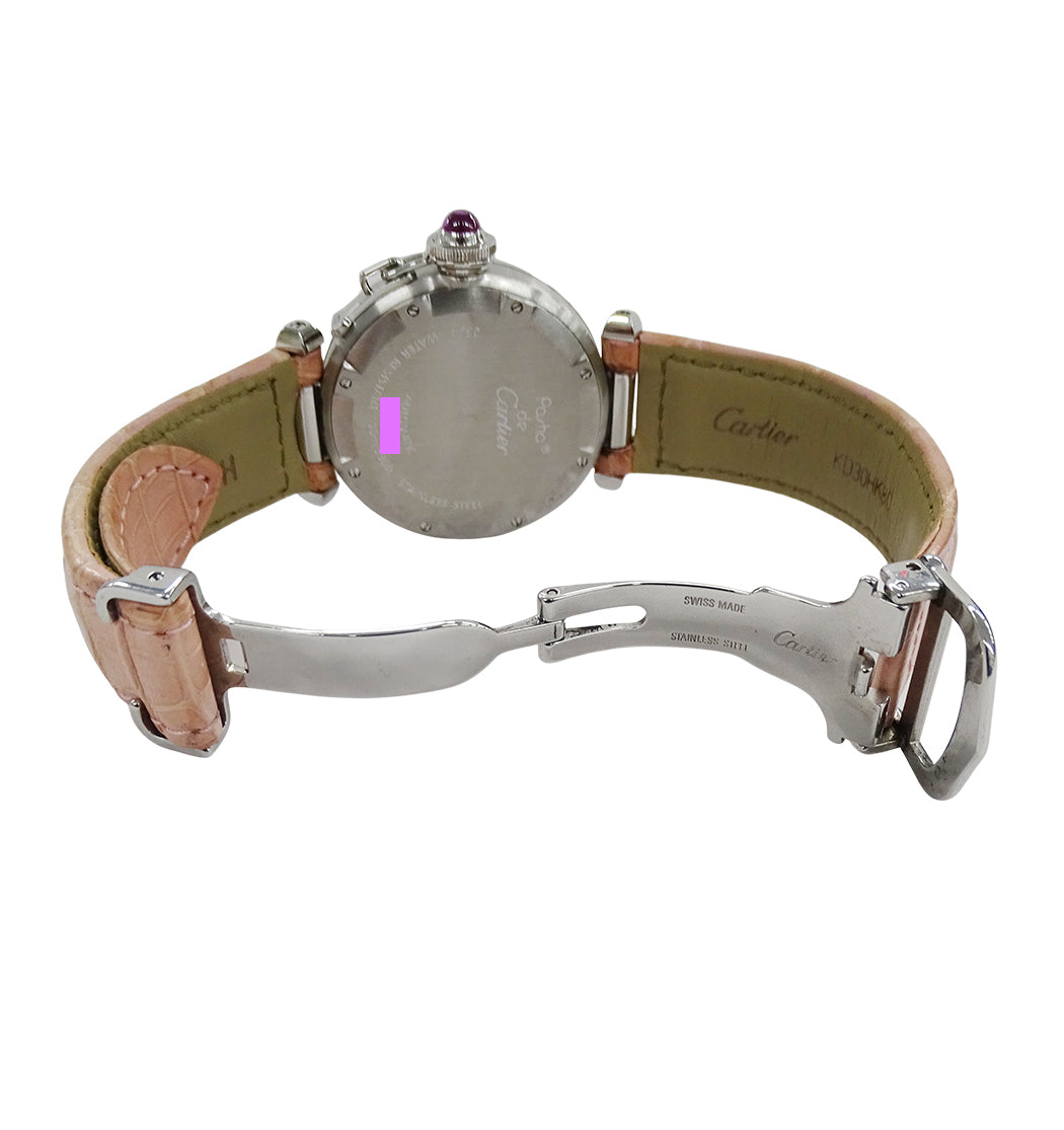 Cartier カルティエ パシャC ウィンターフラワー Ｗ3109699 レディース 腕時計 自動巻き SS レザー 磨き済み【中古】