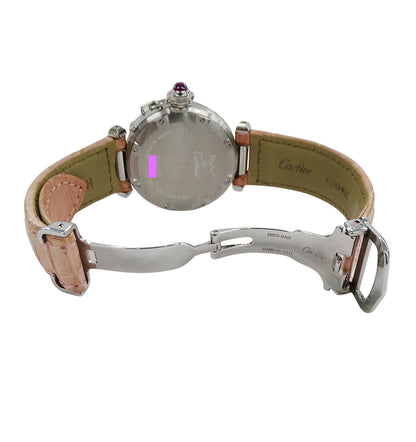 Cartier カルティエ パシャC ウィンターフラワー Ｗ3109699 レディース 腕時計 自動巻き SS レザー 磨き済み【中古】