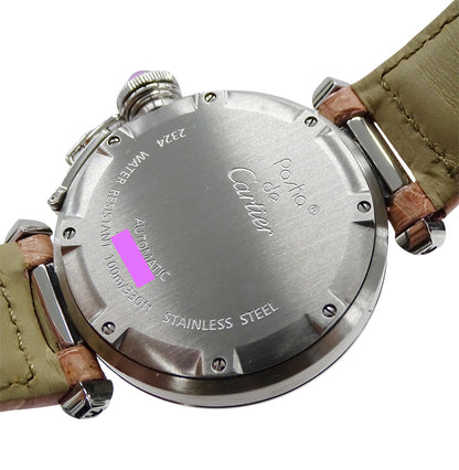 Cartier カルティエ パシャC ウィンターフラワー Ｗ3109699 レディース 腕時計 自動巻き SS レザー 磨き済み【中古】