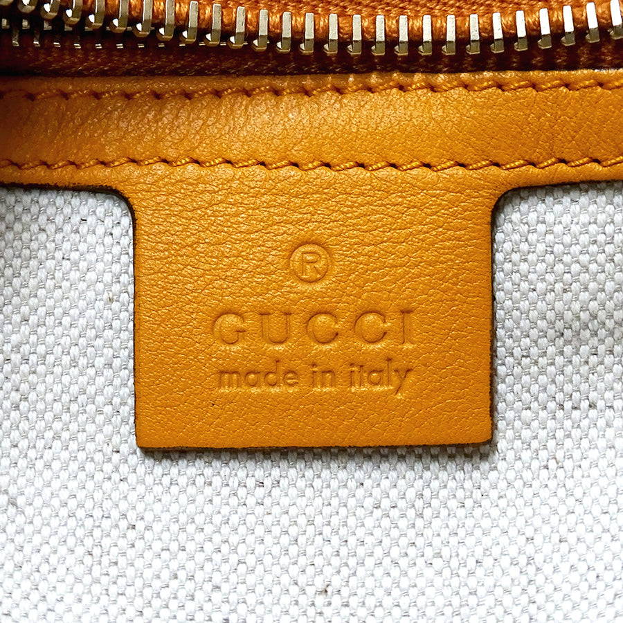 GUCCI グッチ ショルダーバッグ マイクログッチシマ オレンジ 309618 レザー レディース 【中古】