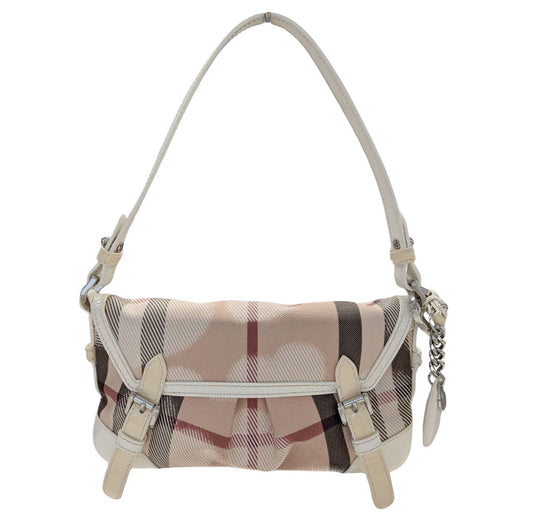 BURBERRY バーバリー ショルダーバッグ ベージュ ホワイト PVC レディース 【中古】