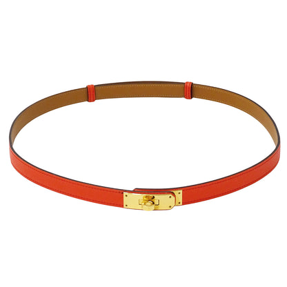 HERMES エルメス ケリー18 ベルト ローズテキサス ゴールド金具 ヴォーエプソン レディース 【中古】