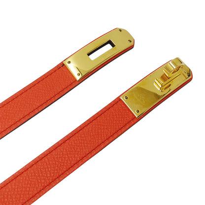 HERMES エルメス ケリー18 ベルト ローズテキサス ゴールド金具 ヴォーエプソン レディース 【中古】