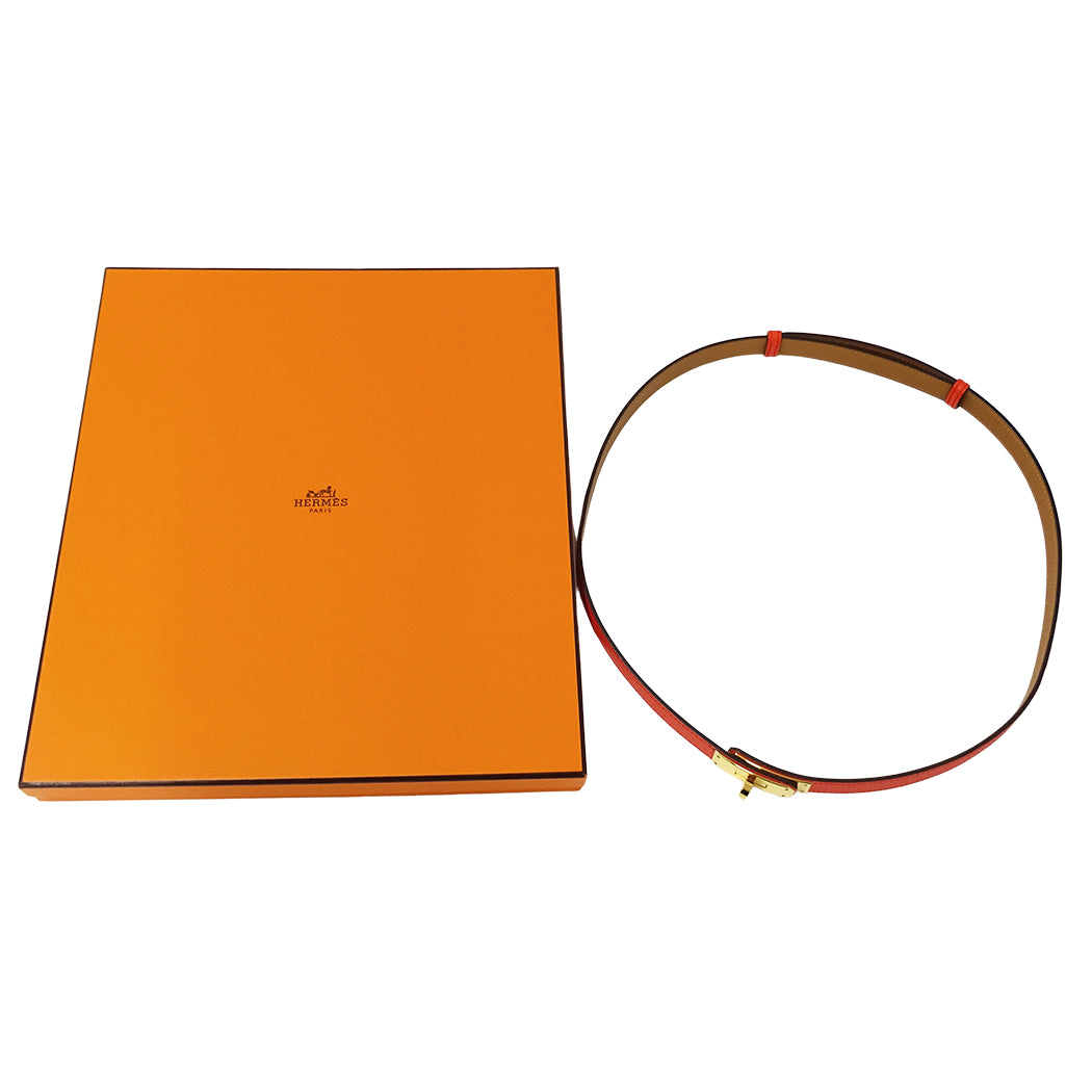 HERMES エルメス ケリー18 ベルト ローズテキサス ゴールド金具 ヴォーエプソン レディース 【中古】
