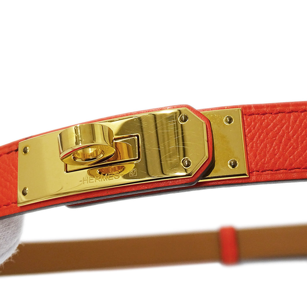 HERMES エルメス ケリー18 ベルト ローズテキサス ゴールド金具 ヴォーエプソン レディース 【中古】