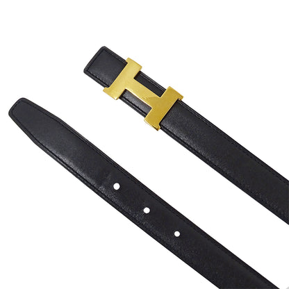 HERMES エルメス Hベルト ベルト ブラック ブラウン ボックスカーフ レディース メンズ 【中古】