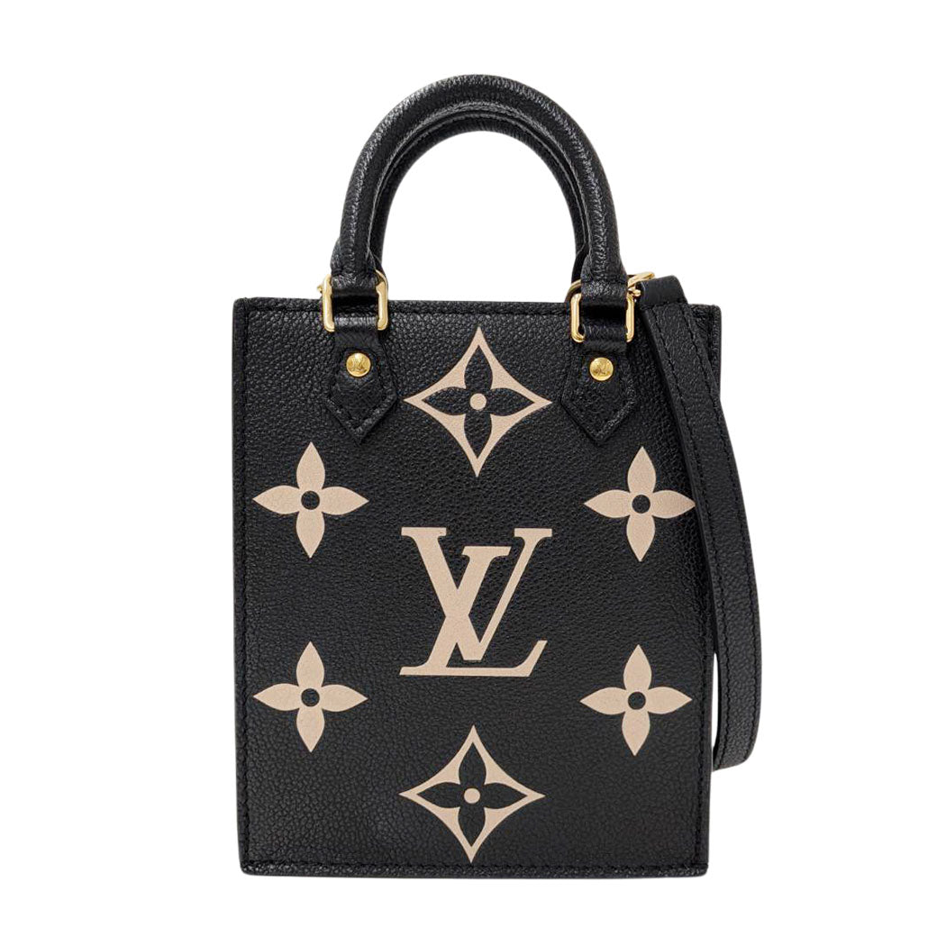 LOUIS VUITTON ルイ・ヴィトン プティット・サックプラ 2wayバッグ バイカラーアンプラント ブラック ベージュ M81416 レディース 【中古】