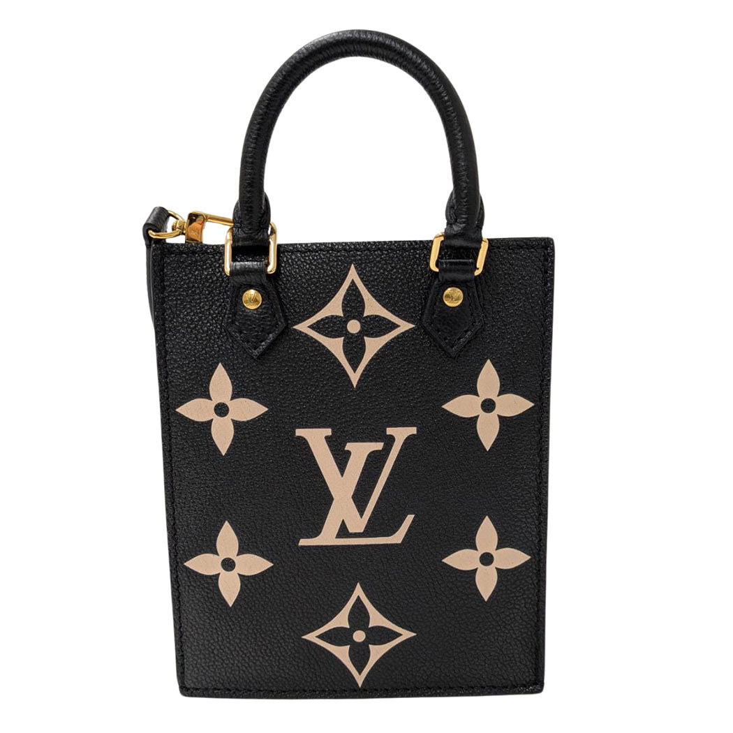 LOUIS VUITTON ルイ・ヴィトン プティット・サックプラ 2wayバッグ バイカラーアンプラント ブラック ベージュ M81416 レディース 【中古】
