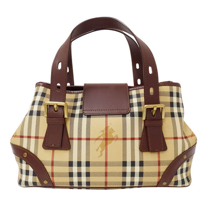 BURBERRY バーバリー ハンドバッグ ベージュ PVC レディース 【中古】