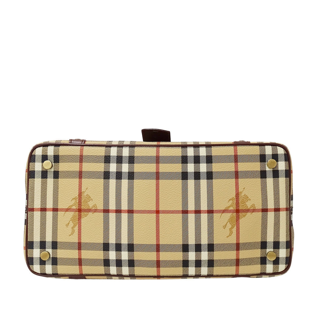 BURBERRY バーバリー ハンドバッグ ベージュ PVC レディース 【中古】