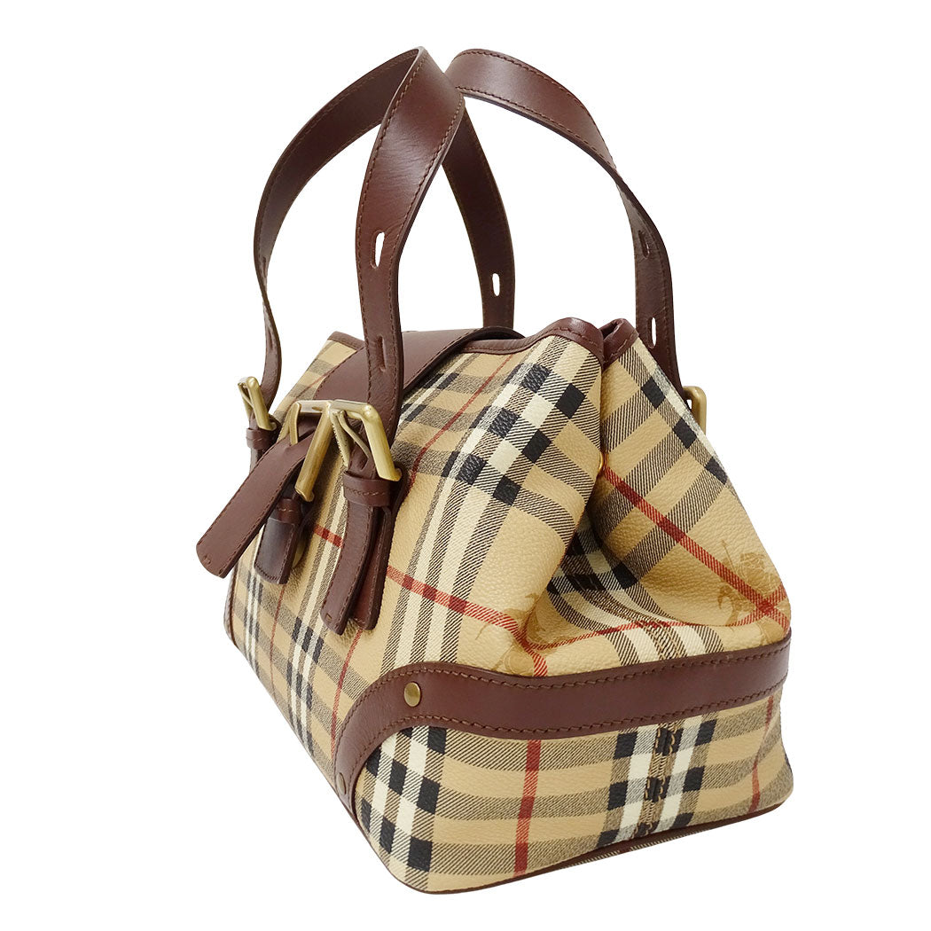 BURBERRY バーバリー ハンドバッグ ベージュ PVC レディース 【中古】
