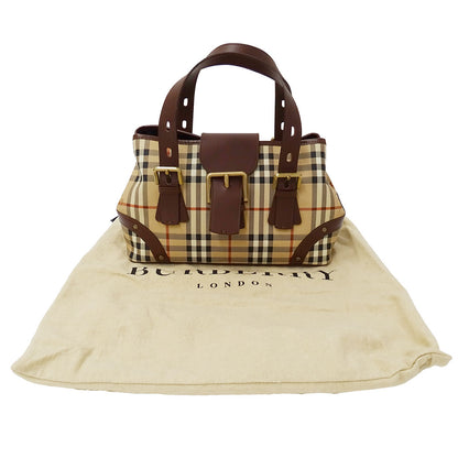 BURBERRY バーバリー ハンドバッグ ベージュ PVC レディース 【中古】