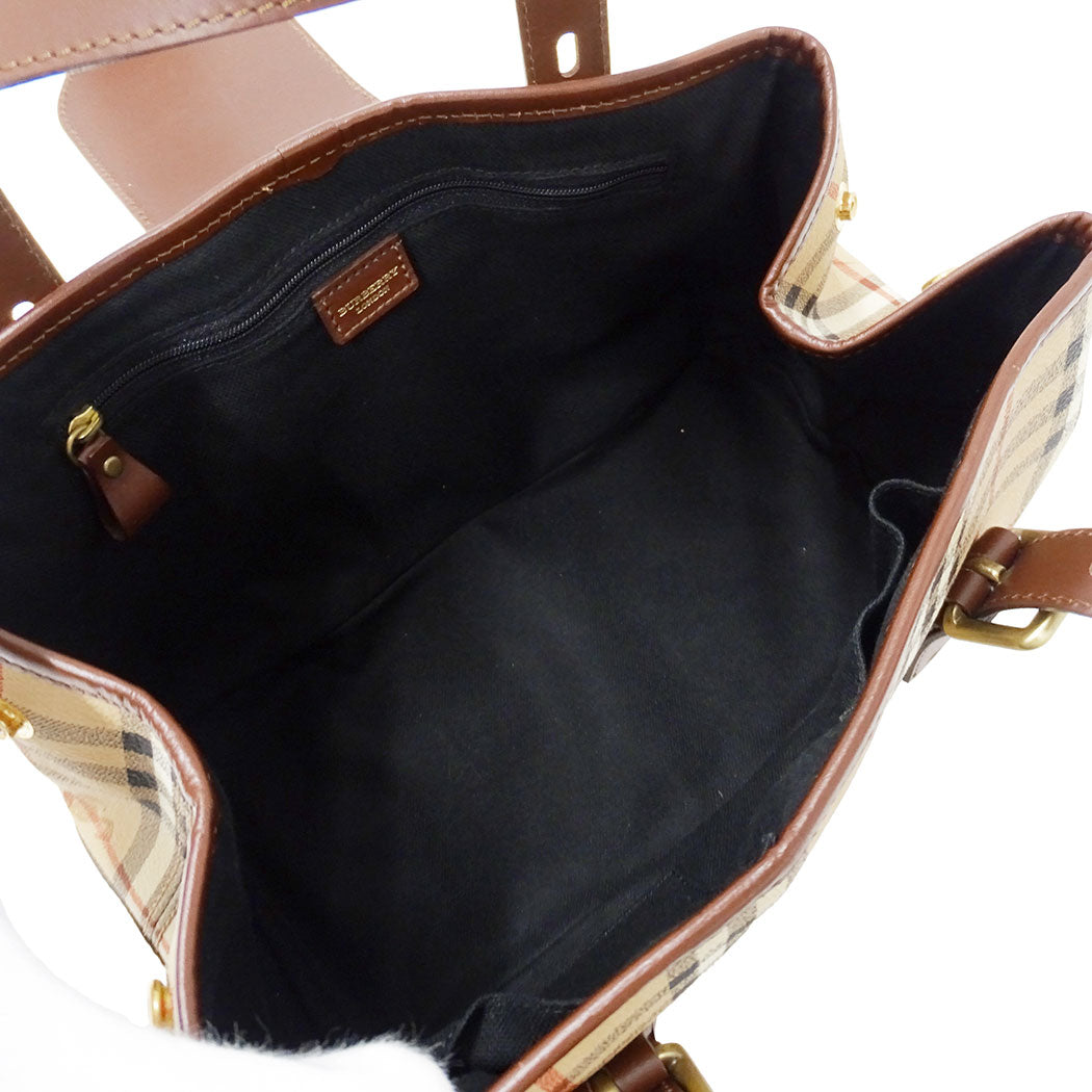 BURBERRY バーバリー ハンドバッグ ベージュ PVC レディース 【中古】