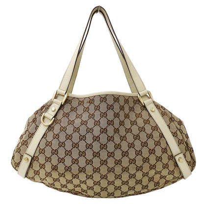 GUCCI グッチ トートバッグ アビー ベージュ ブラウン 130736 GGキャンバス レディース 【中古】