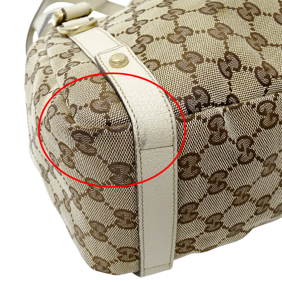 GUCCI グッチ トートバッグ アビー ベージュ ブラウン 130736 GGキャンバス レディース 【中古】