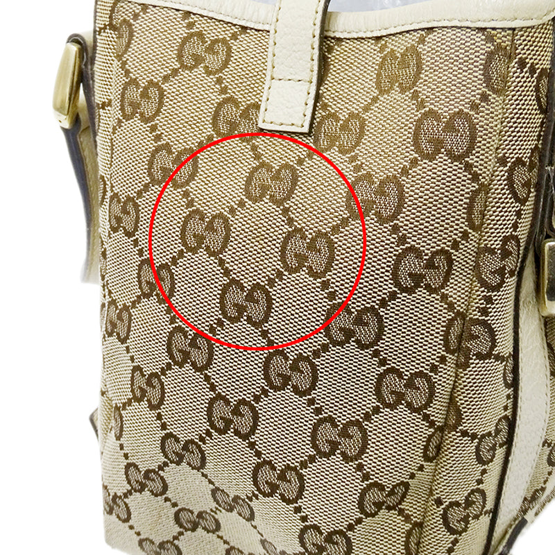 GUCCI グッチ トートバッグ アビー ベージュ ブラウン 130736 GGキャンバス レディース 【中古】