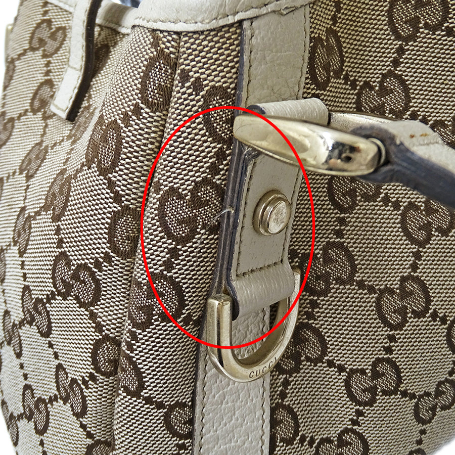 GUCCI グッチ トートバッグ アビー ベージュ ブラウン 130736 GGキャンバス レディース 【中古】