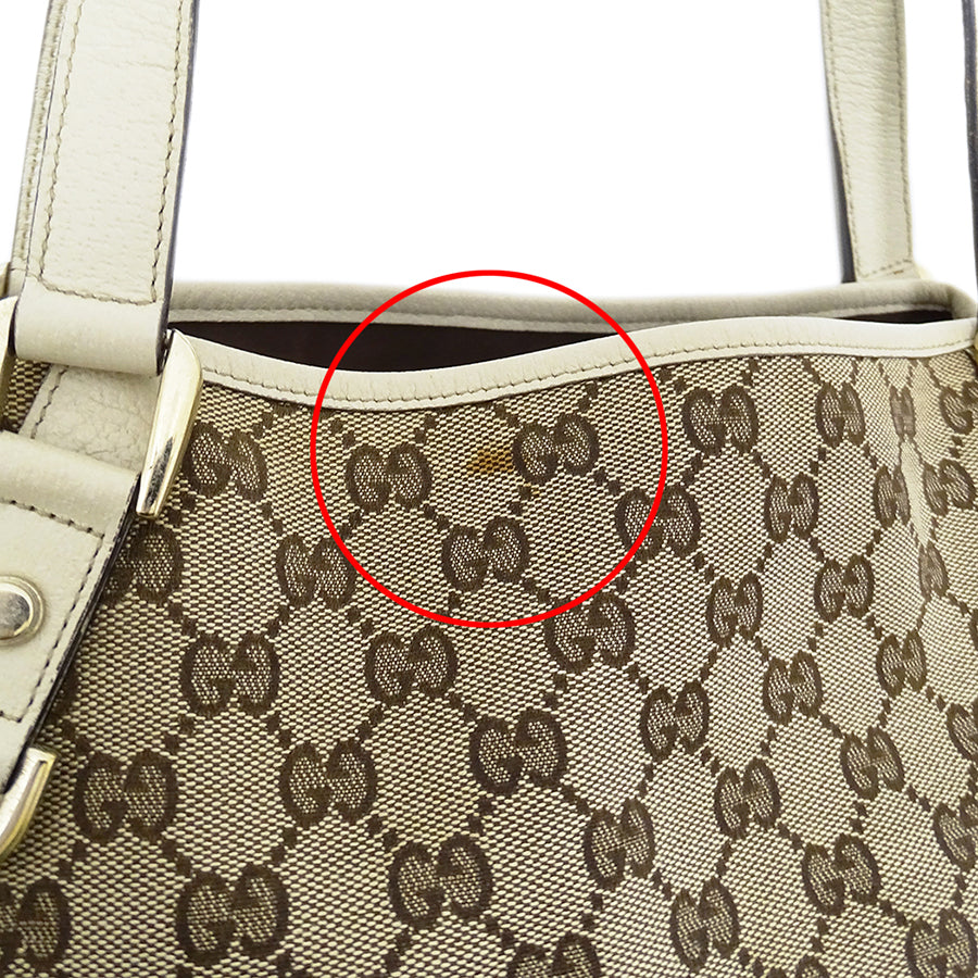 GUCCI グッチ トートバッグ アビー ベージュ ブラウン 130736 GGキャンバス レディース 【中古】