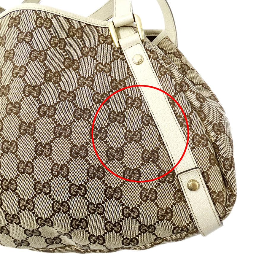 GUCCI グッチ トートバッグ アビー ベージュ ブラウン 130736 GGキャンバス レディース 【中古】