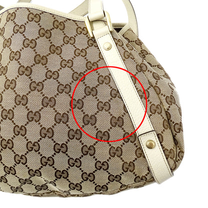 GUCCI グッチ トートバッグ アビー ベージュ ブラウン 130736 GGキャンバス レディース 【中古】
