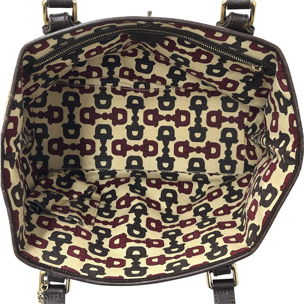 GUCCI グッチ トートバッグ GGキャンバス ブラウン 137396 レディース 【中古】