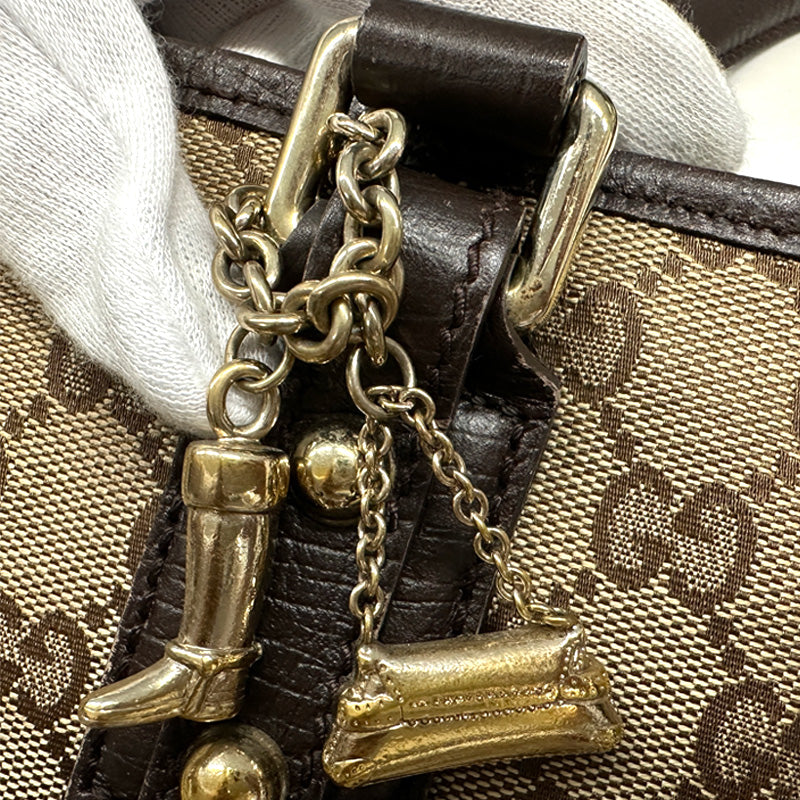 GUCCI グッチ トートバッグ GGキャンバス ブラウン 137396 レディース 【中古】