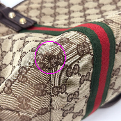GUCCI グッチ トートバッグ GGキャンバス ブラウン 137396 レディース 【中古】