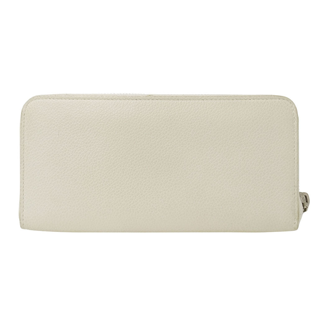 SAINT LAURENT サンローラン 長財布 アイボリー レザー レディース 【中古】